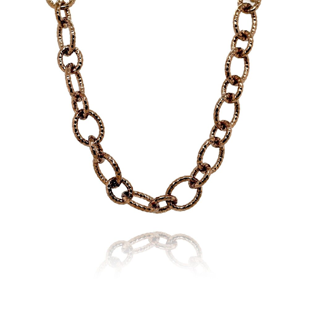 Designer Signed B Italy Bronze Plated Cable Link Chain Necklace